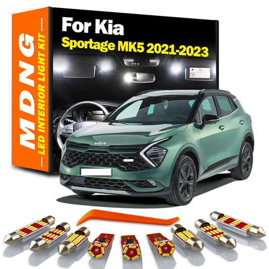 MDNG 11Pcs Canbus For New Kia Sportage MK5 5 V 2021 2022 2023 LED Interior Reading Light Bulbs Kit Trunk Lamp Car Accessories