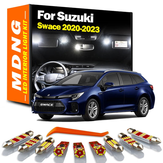 MDNG 12Pcs Canbus Vehicle Reading Bulbs LED Interior Map Dome Trunk Light Kit For Suzuki Swace 2020 2021 2022 2023 Accessories