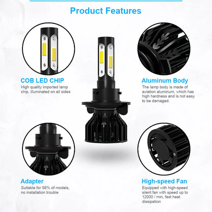 2x LED Headlight Bulbs 20000LM Hi/lo Beam 9008 H13 For Ford F150 2004-2014 F-250 For F-350 Super Duty 2005-2020 Auto Car Lamps