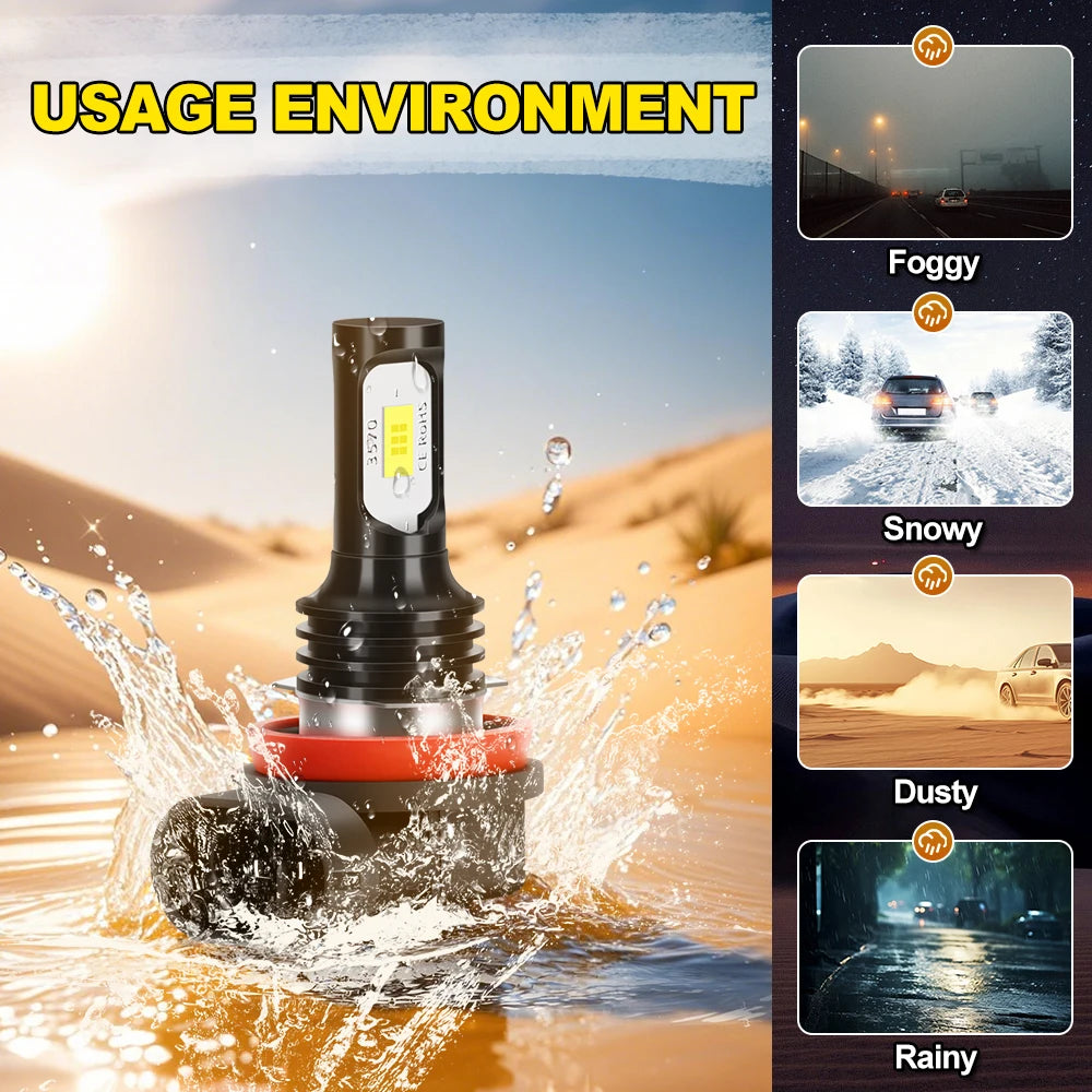 LED Car Fog Light Bulbs LampFor Ford Kuga 1 2 3 2008-2021 2009 2010 2011 2012 2013 2014 2015 20000LM Ultra Bright Plug and Play