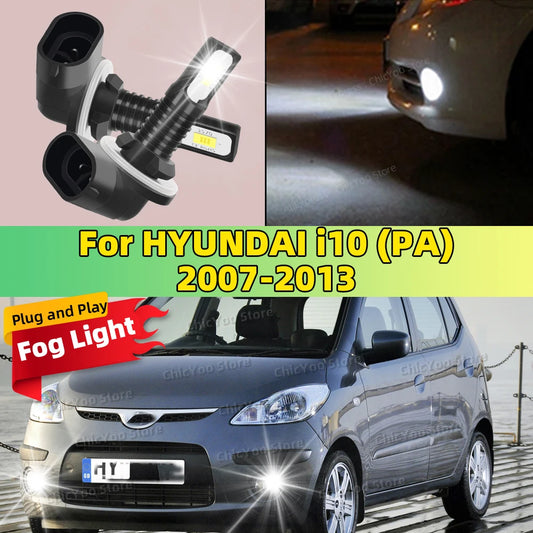 2X LED Car Light Front Bulb Fog Lamp 20000LM Ultra Bright For HYUNDAI i10 PA 2007 2008 2009 2010 2011 2012 2013