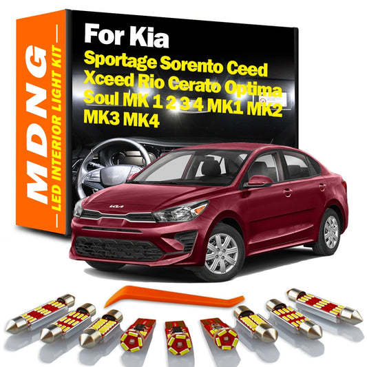 For Kia Sportage Ceed Xceed Rio Sorento Optima Cerato Soul 1 2 3 4 MK1 MK2 MK3 MK4 Car LED Interior Light Reading Dome Bulb Kit