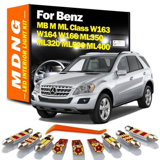 MDNG Canbus Car LED Interior Light Kit For Mercedes Benz MB M ML Class W163 W164 W166 ML350 ML320 ML500 ML400 Led Bulbs No Error