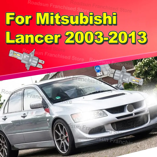 2Pcs Hi/Lo Beam Headlights 30000LM 6000K Plug&Play For Mitsubishi Lancer 2003-2013 2004 2005 2006 2007 2008 2009 2010 2011 2012