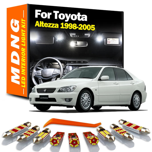 13Pcs Canbus Car Indoor Bulbs For Toyota Altezza 1998-2000 2001 2002 2003 2004 2005 LED Interior Reading Number Plate Light Kit