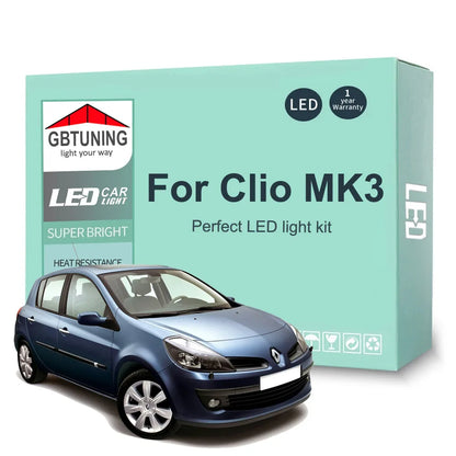 13Pcs Interior LED Light Bulb Kit For Renault Clio 3 III MK3 2006 2007 2008 2009 2010 2011 2012 Car Reading Dome Trunk Canbus