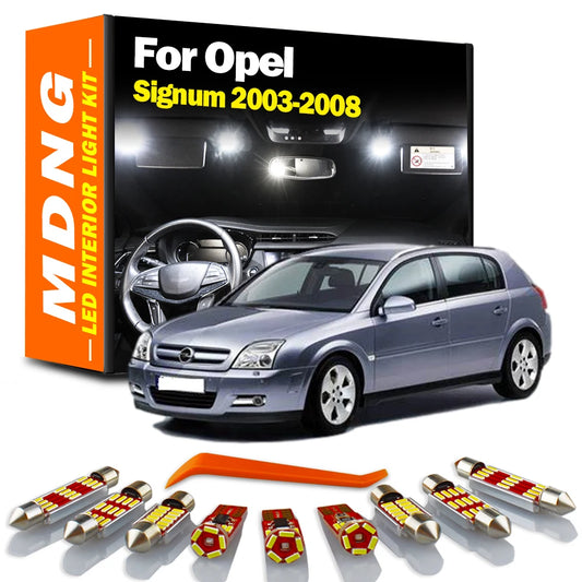 MDNG 12Pcs Canbus For Opel Signum 2003 2004 2005 2006 2007 2008 LED Interior Dome Map Trunk Light Kit Car Reading Plate Bulbs