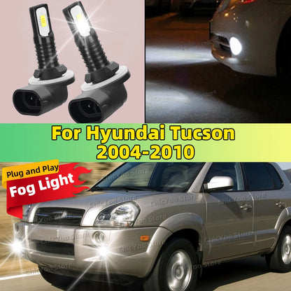 For Hyundai Tucson 2004 2005 2006 2007 2008 2009 2010 2Pcs LED Lamp Car Front Fog Light 20000LM Ultra Bright Plug and Play