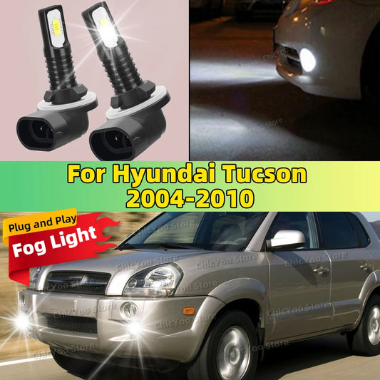 For Hyundai Tucson 2004 2005 2006 2007 2008 2009 2010 2Pcs LED Lamp Car Front Fog Light 20000LM Ultra Bright Plug and Play
