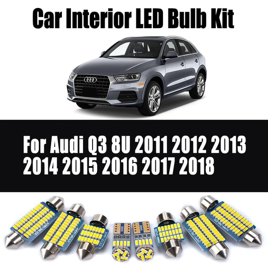 19Pcs LED Interior Luggage Door Light Car Reading Bulbs Kit For Audi Q3 8U 2011 2012 2013 2014 2015 2016 2017 2018 Accessories