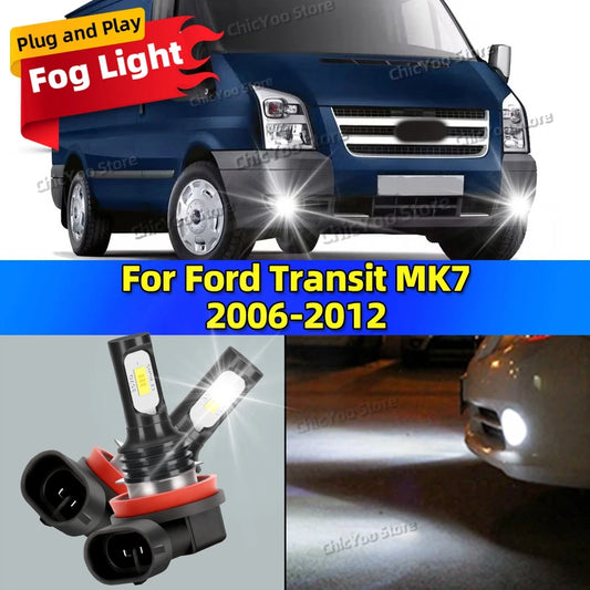 6000K Auto Fog Lights 20000LM Wireless CSP Fanless Car Fog Lamp Bulbs For Ford Transit MK7 2006 2007 2008 2009 2010 2011 2012