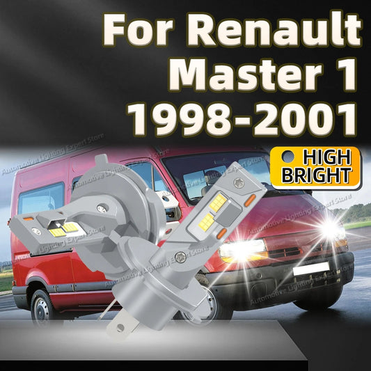 2x H4 Led Lights High Quality 25000Lm Car CSP Headlight Bulb 6000K For Renault Master 1 1998 1999 2000 2001 Plug&Play