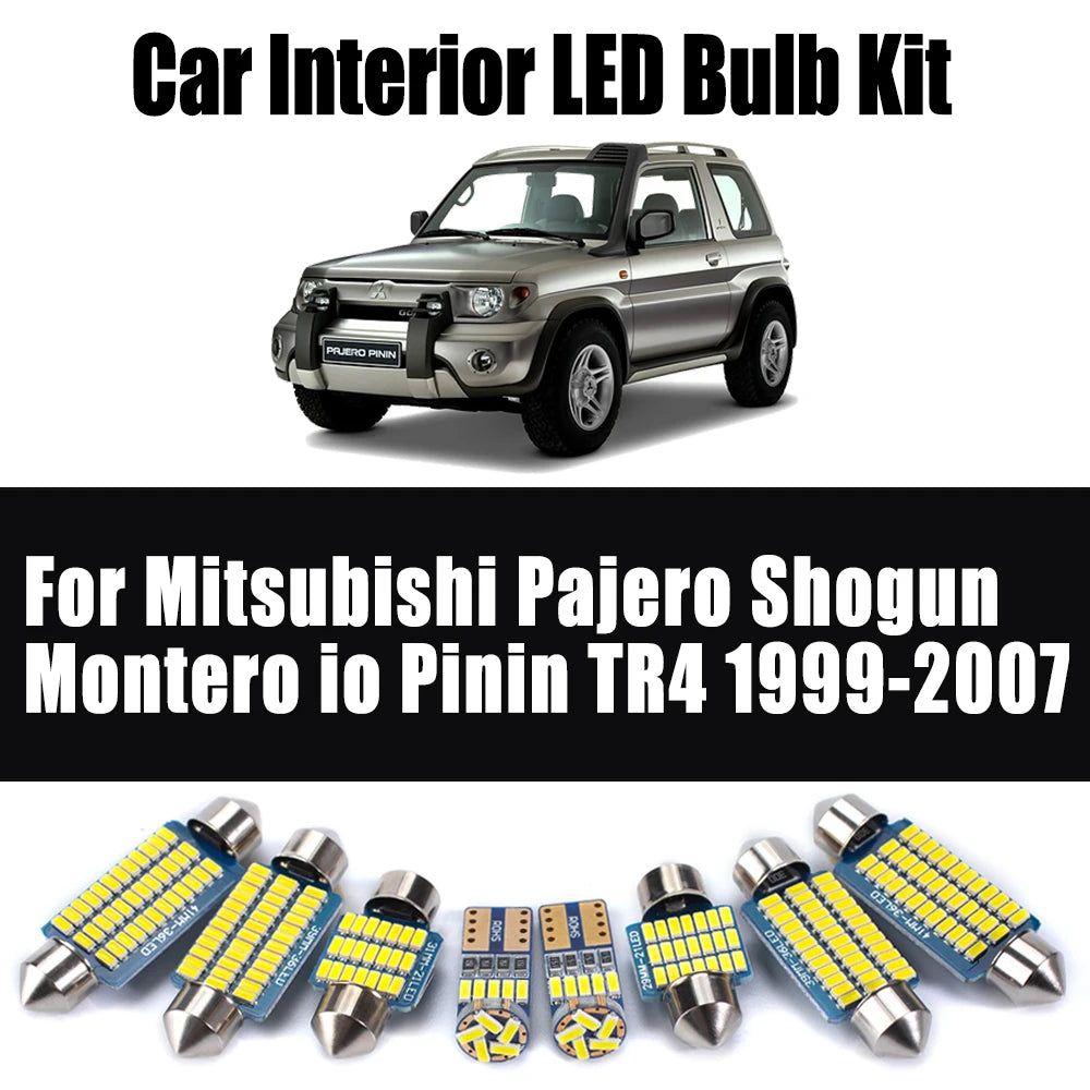 11Pcs LED Interior Light Kit Car Ceiling Bulb For Mitsubishi Pajero Shogun Montero io Pinin TR4 1999-2004 2005 2006 2007 Canbus