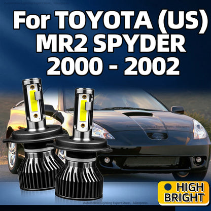 Car Headlight H4 LED Bulb 150W 6000K White Auto Lamp with Cooling Fan Plug-N-Play For TOYOTA (US) MR2 SPYDER 2000 2001 2002