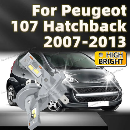 LED Lights High Power Car Headlight Plug and Play 6000K Canbus Lamp For Peugeot 107 HATCHBACK 2007 2008 2009 2010 2011 2012 2013