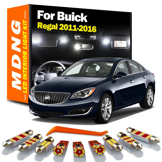 13Pcs Canbus Number Plate Bulbs For Buick Regal 2011 2012 2013 2014 2015 2016 2017 LED Interior Map Dome Door Trunk Light Kit