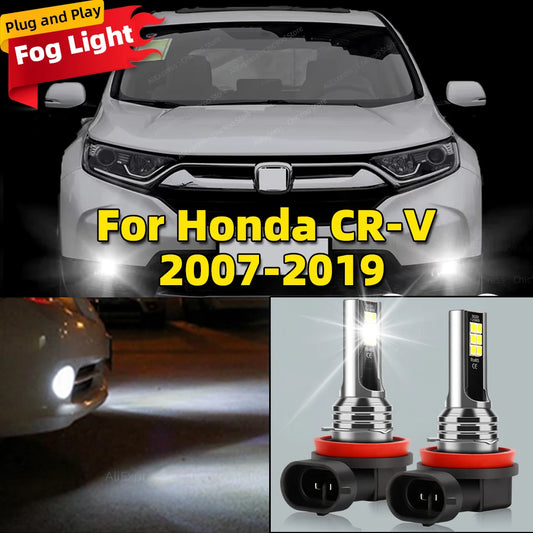 6000K Front Fog Light 2pcs LED Bulb Accessories Lamp For Honda CR-V CRV 2007 2008 2009 2010 2011 2012 2013 2014 2015 2016-2019