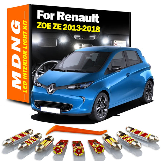 MDNG Canbus For Renault ZOE ZE 2013 2014 2015 2016 2017 2018 Indoor Vehicle Lamp LED Interior Map Dome Light Kit Car Led Bulbs