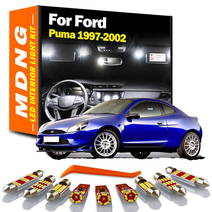 MDNG 8Pcs Canbus For Ford Puma 1997 1998 1999 2000 2001 2002 Car Accessories LED Interior Map Dome Light Number Plate Bulbs Kit