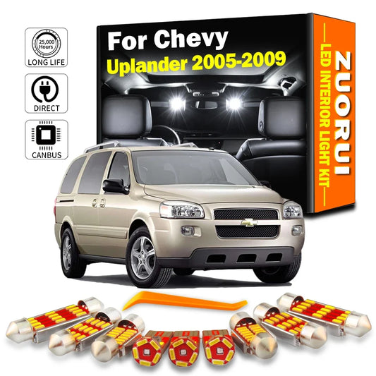 ZUORUI 12Pcs Canbus LED Interior Map Dome Light Kit For Chevrolet Uplander 2005-2008 2009 Reading Trunk Bulbs Car Accessories