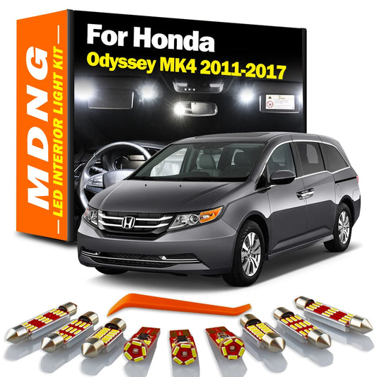 MDNG 14X LED Interior Map Dome Trunk Light Kit Canbus For Honda Odyssey MK4 IV 2011 2012 2013 2014 2015 2016 2017 Reading Bulbs