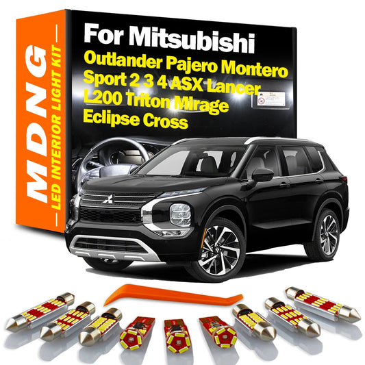 For Mitsubishi Outlander Pajero Montero Sport 2 3 4 Mirage ASX L200 Triton Lancer Eclipse Cross Interior LED Bulbs Map Light Kit