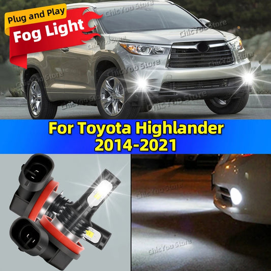 LED Car Fog Light Bulbs Lamp For Toyota Highlander 2014 2015 2016 2017 2018 2019 2020 2021 20000LM Ultra Bright Plug and Play