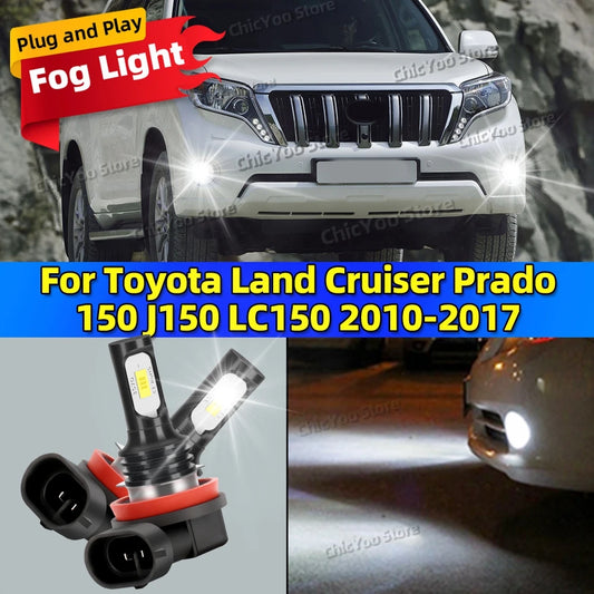 6000K Auto Fog Lights 20000LM Wireless CSP Fanless Car Fog Lamp Bulbs For Toyota Land Cruiser Prado 150 J150 LC150 2010-2017