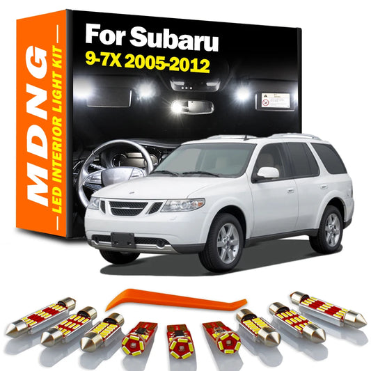 MDNG 13Pcs Car LED Interior Reading Trunk Light Kit For Saab 9-7X 97X 2005 2006 2007 2008 2009 2010 2011 2012 Vanity Mirror Lamp