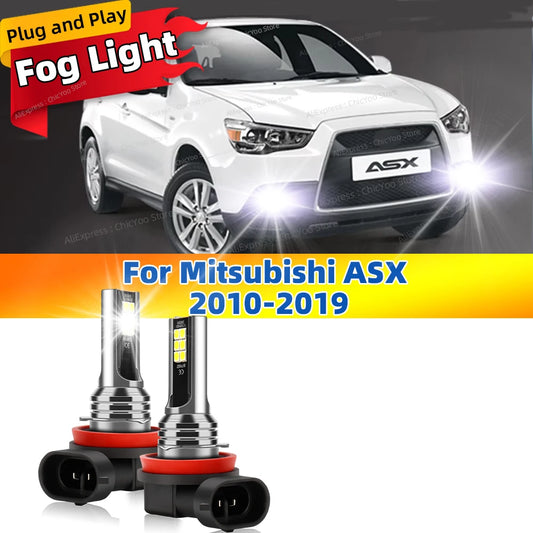 6000K Front Fog Light LED Bulb Accessories Lamp Canbus 80W For Mitsubishi ASX 2010 2011 2012 2013 2014 2015 2016 2017 2018 2019