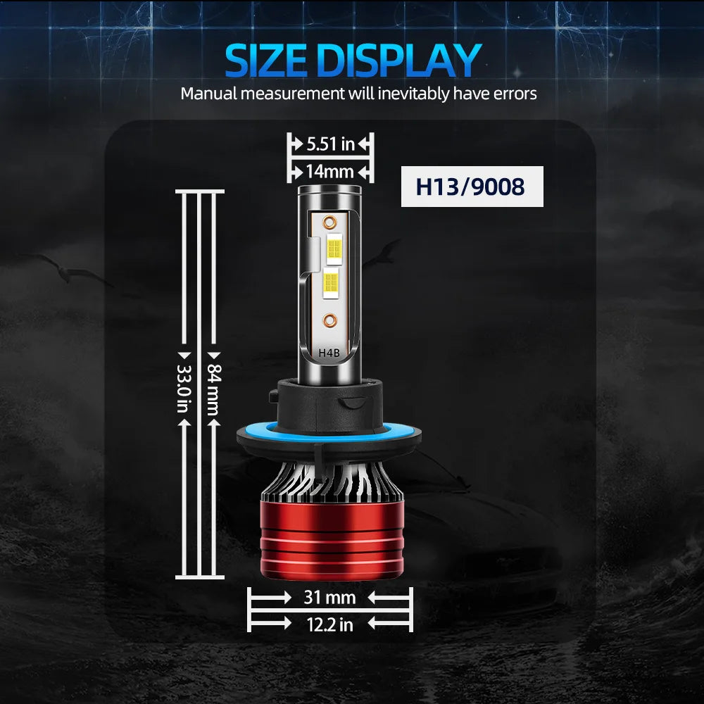 2/4Pcs 180W HIgh Brightness H13 Turbo Headlight LED 6000K White H11 Fog Lamp For Ford Focus 2008 2009 2010 2011