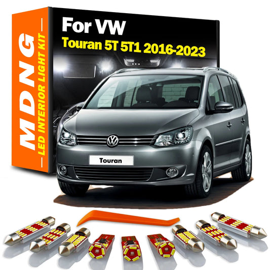 MDNG 13Pcs Canbu For VW Volkswagen Touran 5T 5T1 2016 2017 2018 2019 2020 2021 2022 2023 LED Interior Trunk Light Kit Car Bulbs