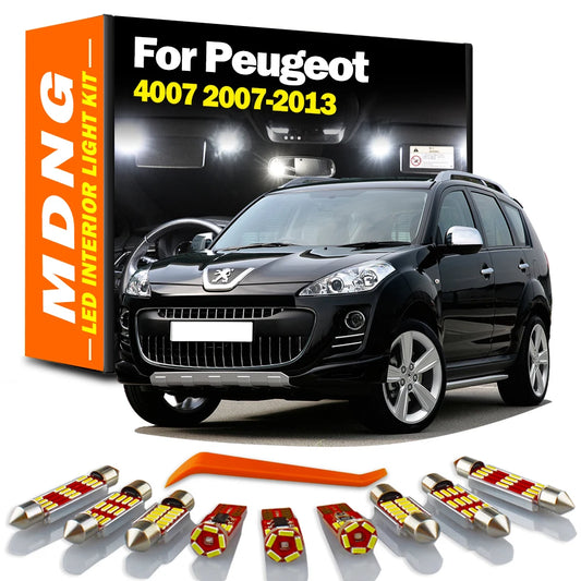 8Pcs Canbus LED Interior Light Kit For Peugeot 4007 2007-2009 2010 2011 2012 2013 Car Accessories Reading Indoor Dome Trunk Bulb