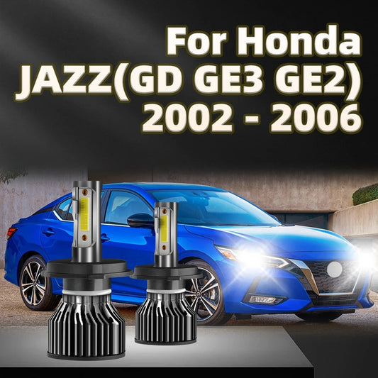 2Pcs H4 30000LM Car Headlights LED Bulb Turbo Lamp 6000K White For Honda JAZZ 2(GD GE3 GE2) 2002 2003 2004 2005 2006