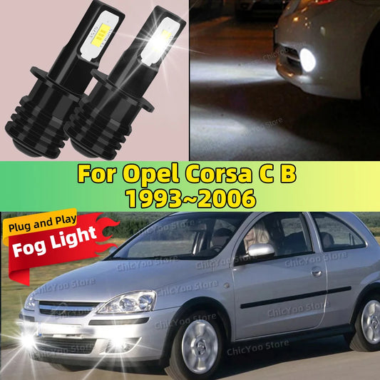 For Opel Corsa C B 1993-2006 2000 2001 2002 2003 2004 2005 2X LED Car Light Front Bulb Fog Lamp 20000LM Ultra Bright