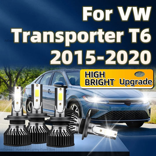 2/4Pcs LED Headlight High Power 360W Turbo Lamp 6000K Car Light H7 For VW Transporter T6 2015 2016 2017 2018 2019 2020