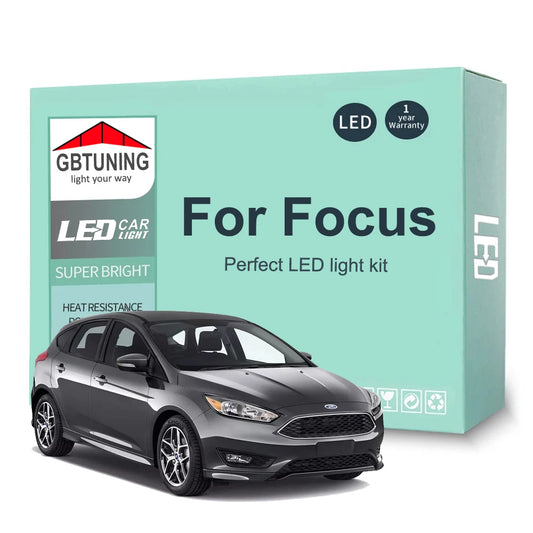LED Interior Light Bulb Kit For Ford Focus MK1 MK2 MK3 1998-2013 2014 2015 2016 2017 2018 Car Map Dome Reading Canbus No Error