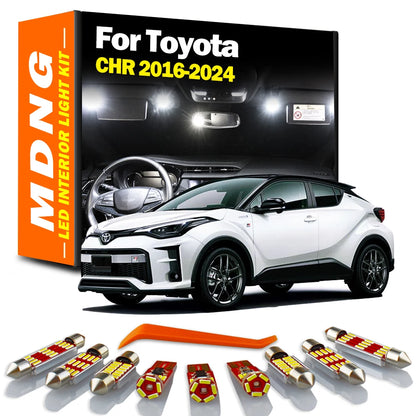 MDNG 10Pcs LED Interior Trunk Light Kit For Toyota C-HR CHR 2016 2017 2018 2019 2020 2021 2022 2023 2024 Car Bulbs Accessories