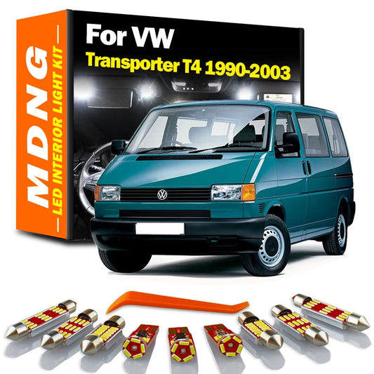 MDNG 14Pcs For VW Volkswagen Transporter T4 1990-2000 2001 2002 2003 Canbus LED Interior Map Door Dome Light Kit Car Trunk Bulbs