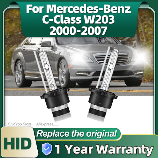2PCS 35W D2S Xenon HID Light Bulb 6000K Car Headlight For Mercedes-Benz C-Class W203 2000 2001 2002 2003 2004 2005 2006 2007