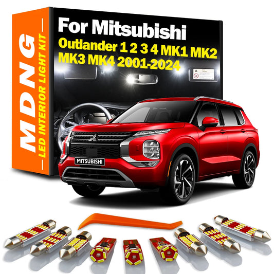 Accessories For Mitsubishi Outlander 1 2 3 4 I II III IV MK1 MK2 MK3 MK4 2001-2021 2022 2023 2024 LED Bulbs Interior Light Kit