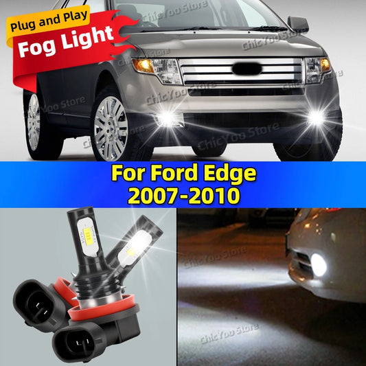 2Pcs 6000K Auto Fog Lights 20000LM LED CSP HIgh Bright Car Fog Lamp Bulbs For Ford Edge 2007 2008 2009 2010 Plug and Play