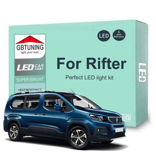 12Pcs Canbus LED Interior Light Bulb Kit For Peugeot Rifter 2018 2019 2020 2021 2022 2023 Car Indoor Reading Dome Trunk Lamp