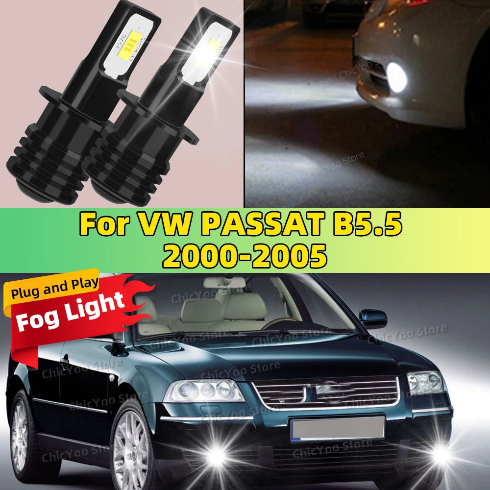 For VW PASSAT B5.5 2000 2001 2002 2003 2004 2005 2X LED Car Light Front Bulb Fog Lamp 20000LM Ultra Bright High Quality