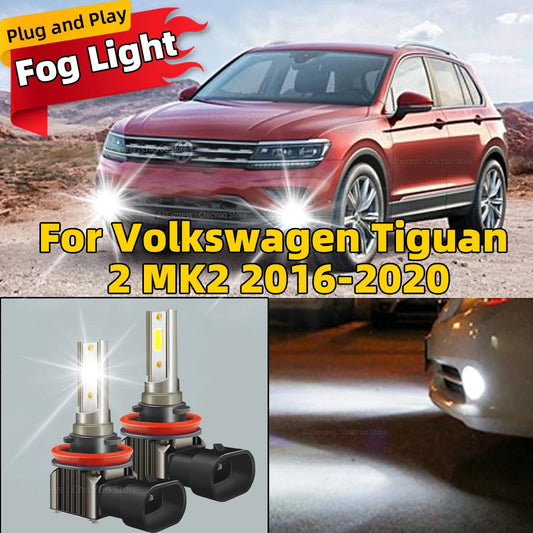 2pcs 15000LM H9 LED Fog Light Blub Wireless Lamp Canbus H8 H11 For VW Volkswagen Tiguan 2 MK2 2016 2017 2018 2019 2020