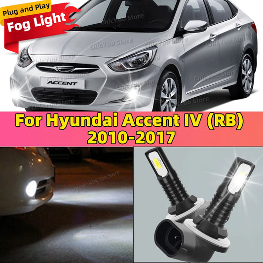20000LM Auto Fog Lamps Canbus Car Fog Lights 6000K White 12V For Hyundai Accent IV RB 2010 2011 2012 2013 2014 2015 2016 2017