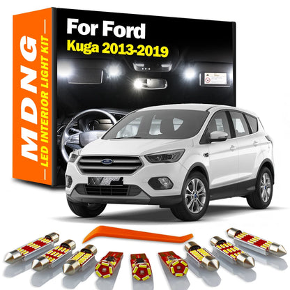 14Pcs Canbus LED Interior Map Reading Dome Trunk Light Bulb Kit For Ford Kuga 2013 2014 2015 2016 2017 2018 2019 Car Accessories
