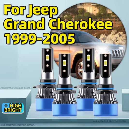 2/4Pcs 6000K Canbus Led Lamp 200W Power Car Headlight HB3 HB4 For Jeep Grand Cherokee 1999 2000 2001 2002 2003 2004 2005