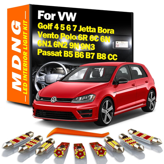 Canbus For VW Golf 4 5 6 7 Jetta Bora Vento Polo 6R 6C 6N 6N1 6N2 9N 9N3 Passat B5 B6 B7 B8 CC LED Interior Light Kit Car Bulbs