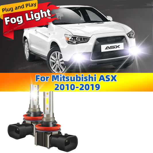 2Pcs LED Fog Lamp Bulbs Front Fog Light Accessories Canbus 6000K For Mitsubishi ASX 2010 2011 2012 2013 2014 2015 2016 17 182019